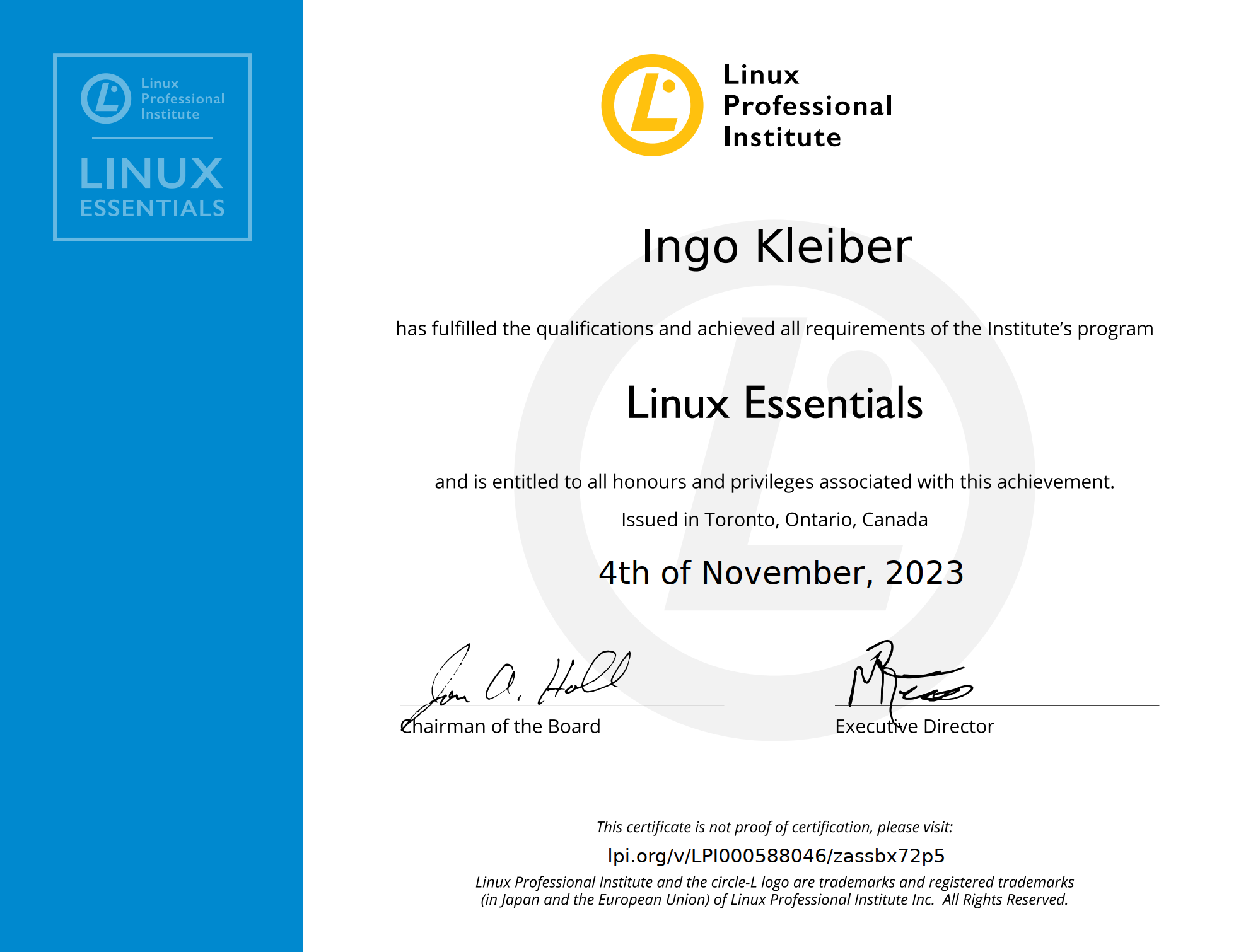 LPI Linux Essentials Certification Ingo Kleiber