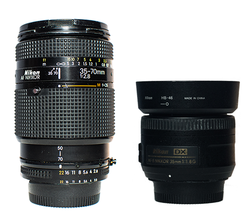 Nikon Nikkor 35-70 2.8 and 35mm 1.8 DX