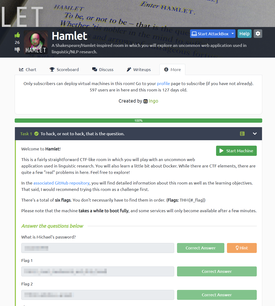 Hamlet on TryHackMe