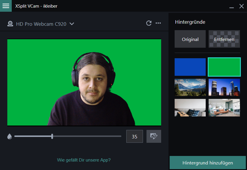 XSplit VCam Screenshot